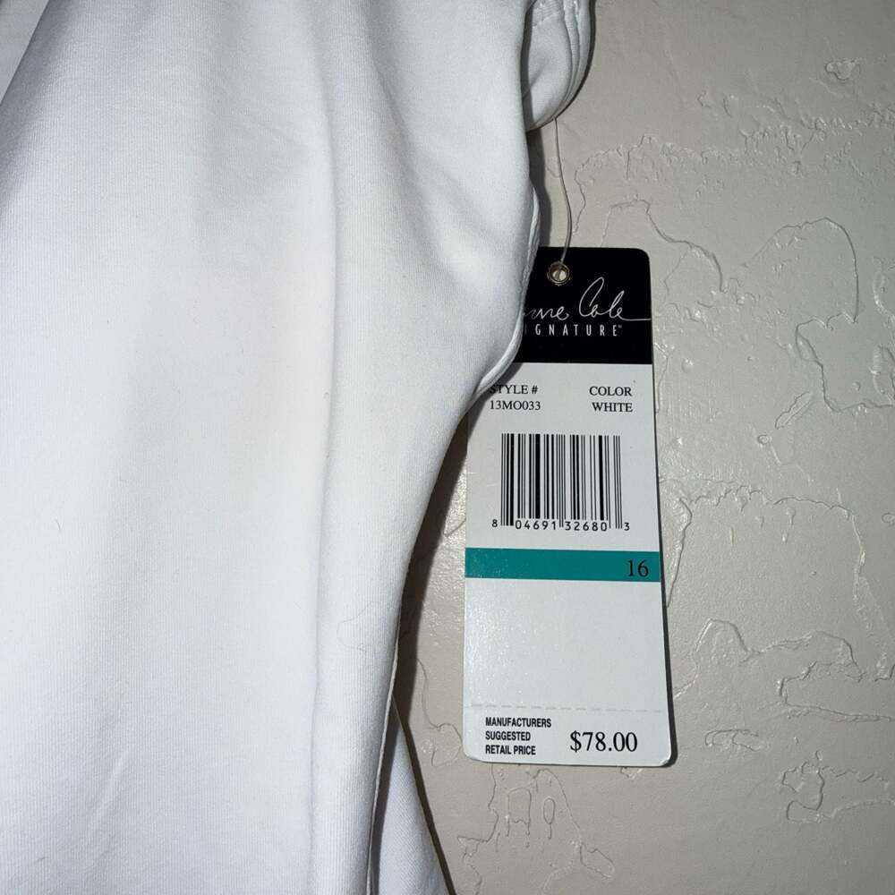 NWT Anne Cole Signature White One-Piece Swimsuit Size 16 - Picture 4 of 5